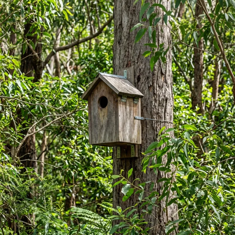 Animal nesting box installed as a humane alternative to a Ardeer roof cavity