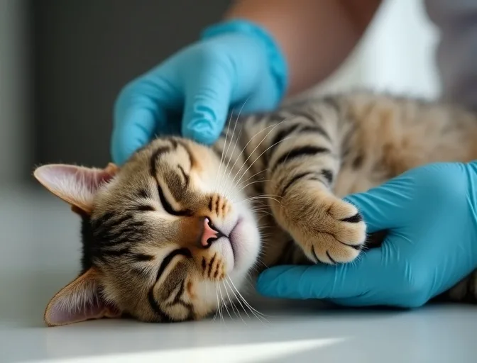 Specialist carefully handling a deceased cat with dignity in Ardeer